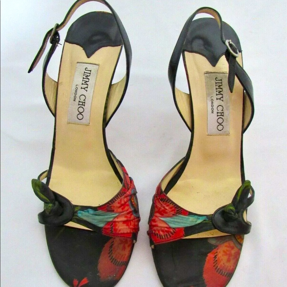 Jimmy Choo Open toe Side Bow Floral size 38 1/2